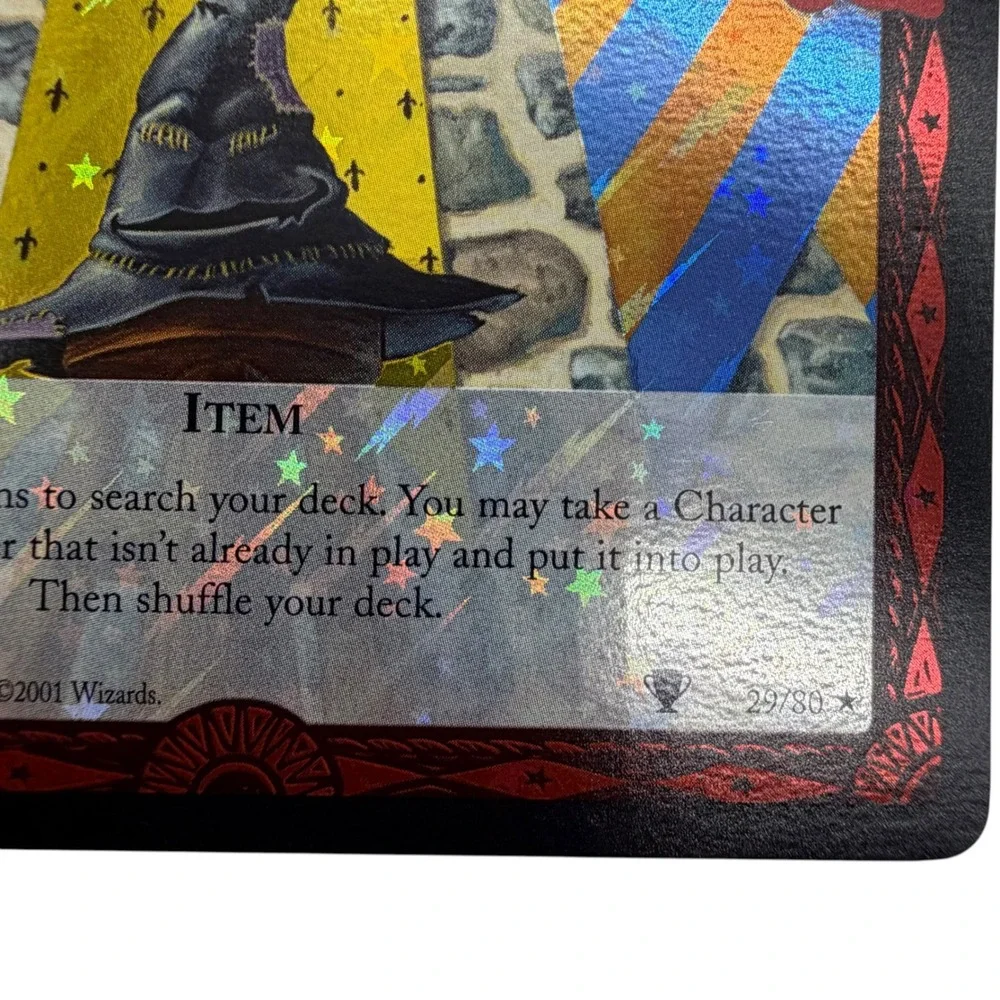 Harry Potter TCG The Sorting Hat 29/80 Rare Foil 2001 Wizards of the Coast Card